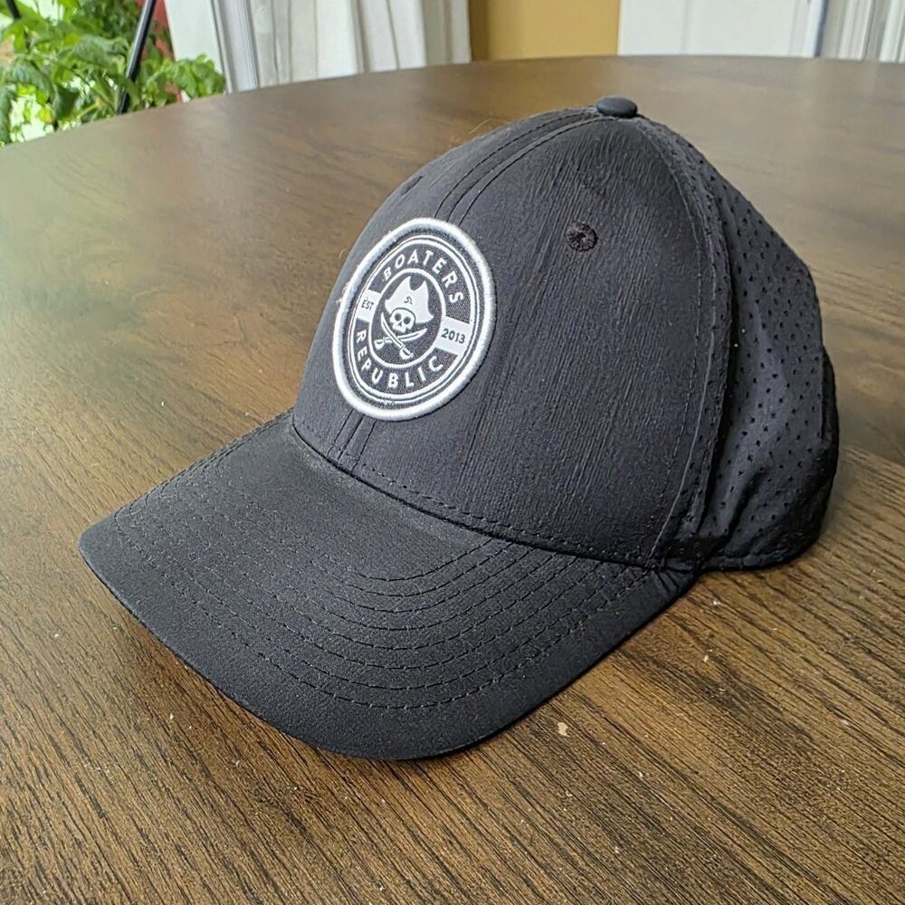 Boaters Republic Hat Black Snapback Baseball Cap Embroidered Logo